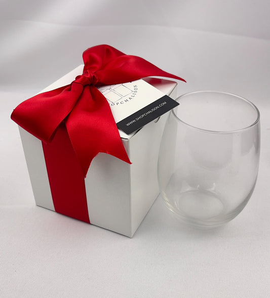 Customized Stemless Wine Glass Gift Box