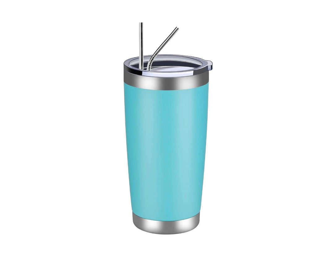 Tumbler - Teal - 20 oz with Stainless Steel Straw